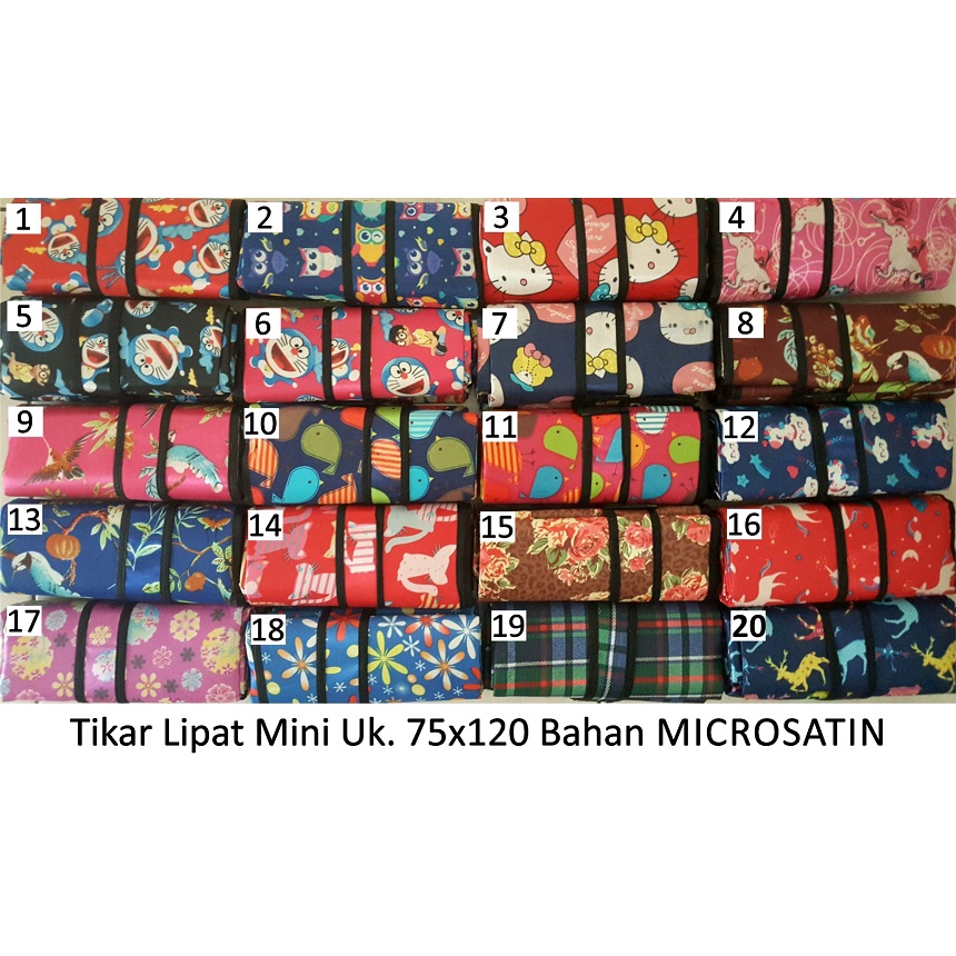 (10pcs) Tikar Piknik Lipat Mini 75x120cm MICROSATIN MOTIF RANDOM/ACAK