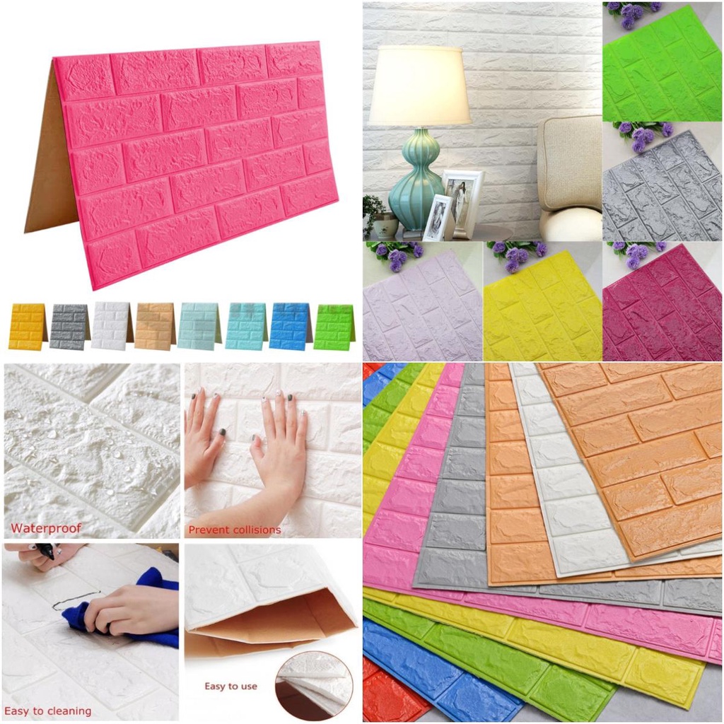 BEST SELLER WALLPAPER 3D FOAM PUTIH BATU BATA UKURAN 70X38 Wallpaper 3D Modern Foam Batu Bata Brickfoam UK 38CMX70CM