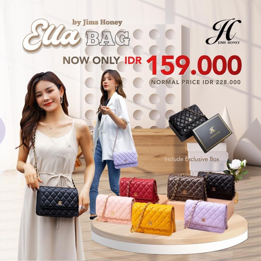 Jims Honey Ella Bag Tas Selempang Wanita Murah Import Sling Cewek Casual Fashion Korea Jimshoney JH