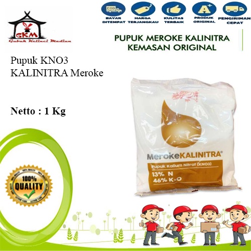 Original Pupuk Meroke Kalinitra  KNo3 Kristal Pembesar Buah Generatif 1 Kg