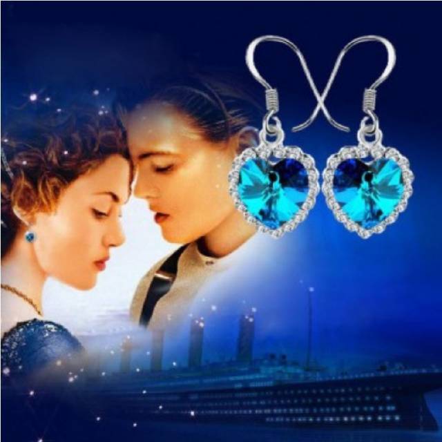 Anting titanic anting heart of ocean titanic earings permata love import stainless