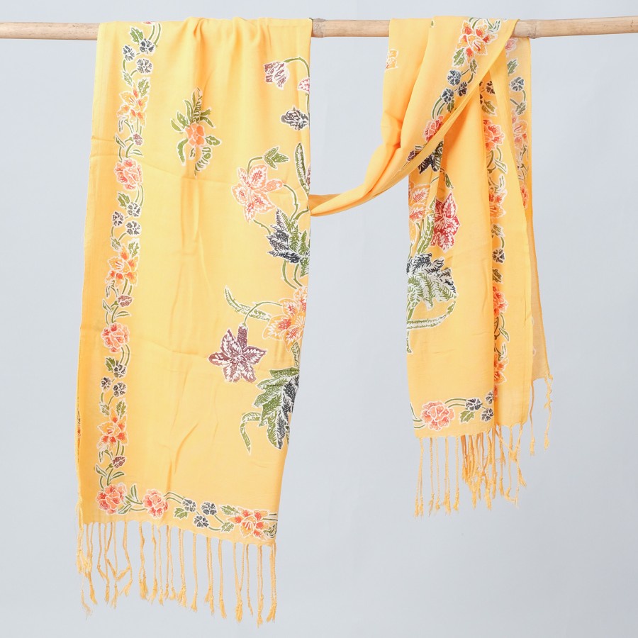 Selendang Batik Encim Pekalongan Meradelima Paris-Kuning