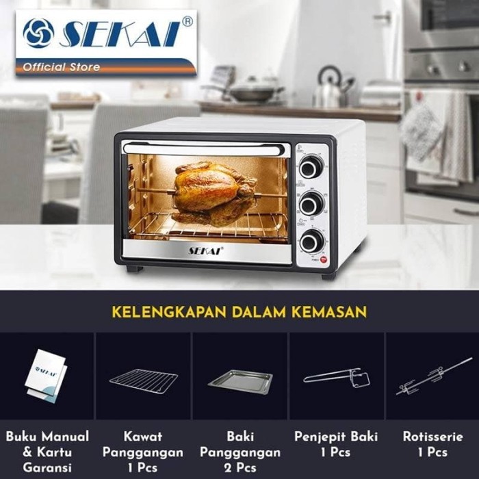 SEKAI OV210 Oven Listrik 21Liter Pemanas Atas-Bawah