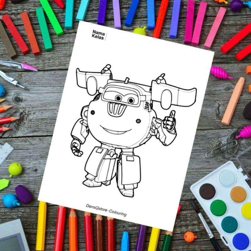 

Kertas Mewarnai Anak Tema Superwings / Kertas Gambar (10 Lembar Gambar)