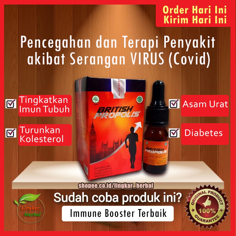 British Propolis Original 100% Pencegahan dan Obat Covid 19, Kolesterol, Asam Urat, dan Diabtes