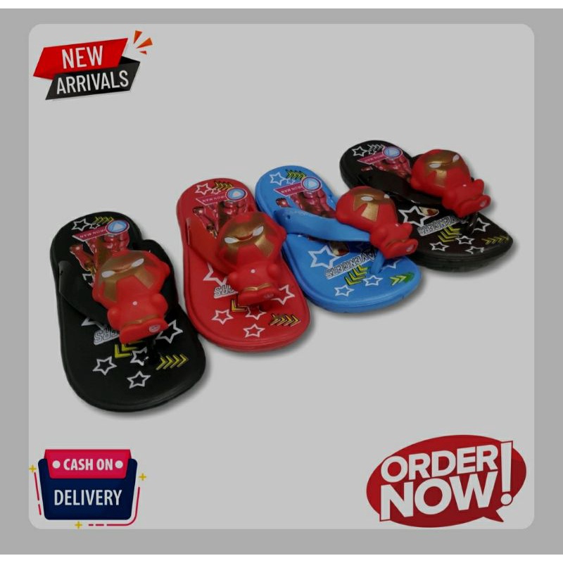 SANDAL ANAK IMPORT 24-29 Dengan motif iron man bisa bunyi nyit nyit