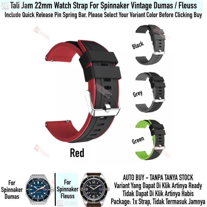 SSR Tali Jam 22mm Watch Strap Spinnaker Vintage Dumas / Fleuss Men - Rubber Silikon Sporty