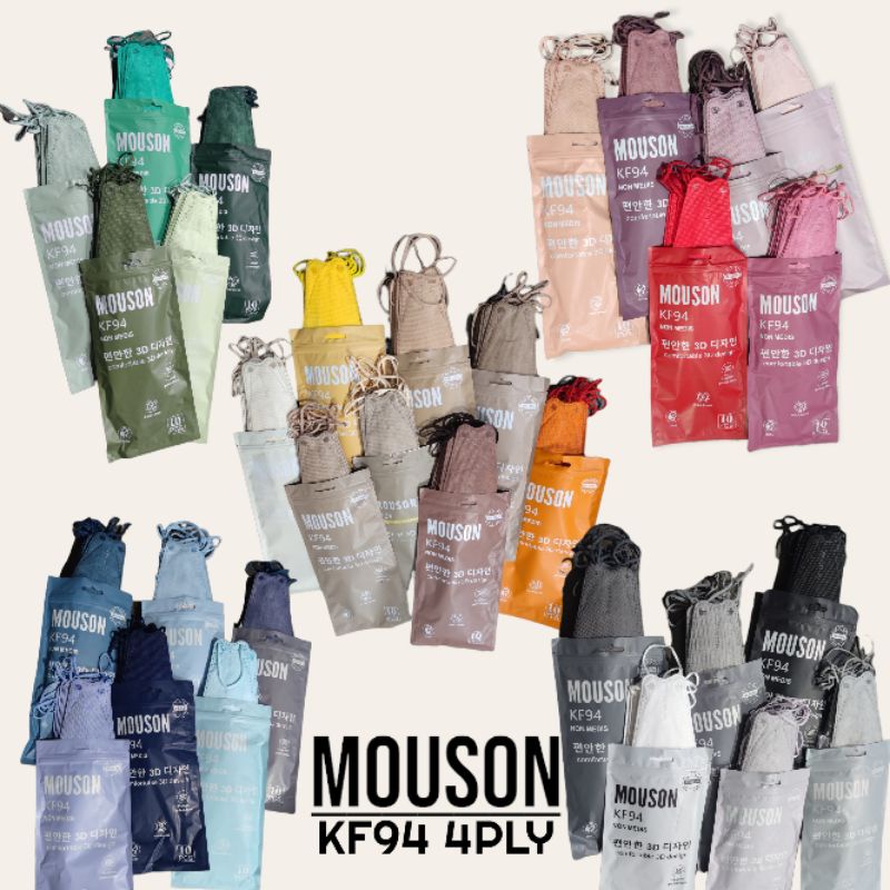 KF94 MOUSON EMBOS 10PC - MASKER MOUSON KF94 NEW WARNA TALI SENADA 4PLY