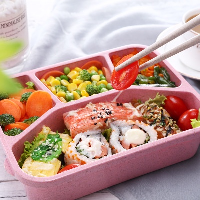 ♚𝗧𝗦 𝟲𝟵𝟰♚Kotak Bento 4 Sekat Lunch Box Kotak Makan Bekal Serbaguna Japanese Lunch Box Microwave Oven