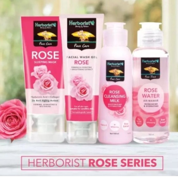 HERBORIST Rose Water &amp; Cleansing Milk | Sleeping Mask | Facial Wash | air mawar herboris