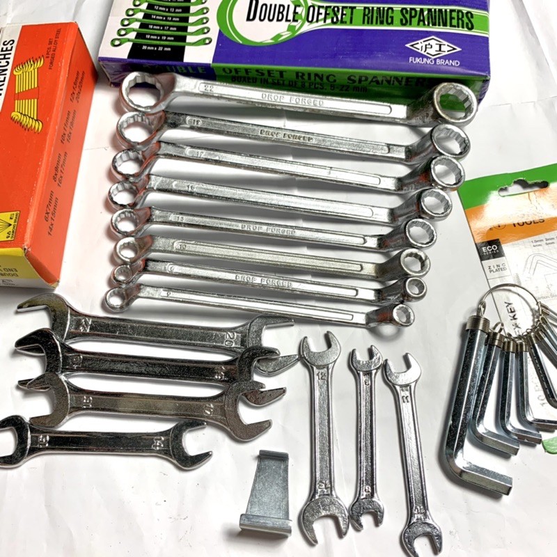 Paket Kunci Pas Set Diamond 8 Pcs + Kunci Ring Fukung 8 Pcs + Kunci L Fukuda 10 pcs