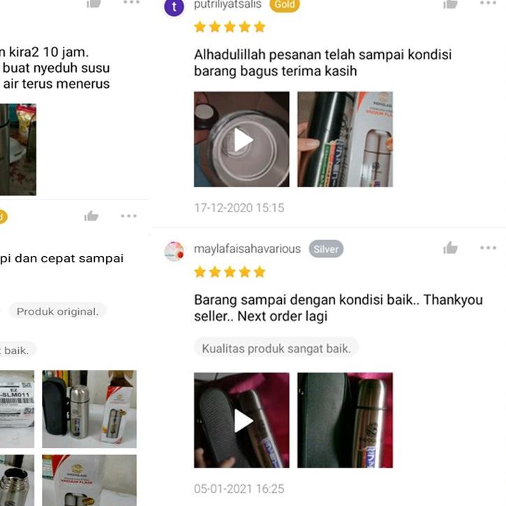 ℗ TERMOS TREMOS STAINLESS STEEL 350 500 750 1000 ML FREE TAS TERMOS AIR PANAS ES KECIL MINI POLOS ☜