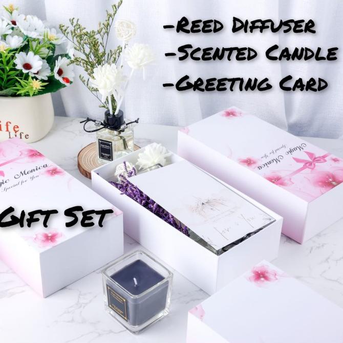 Sale Reed Diffuser Gift Set Reed Diffuser Hampers Reed Scented Candle Set - Paling Dicari