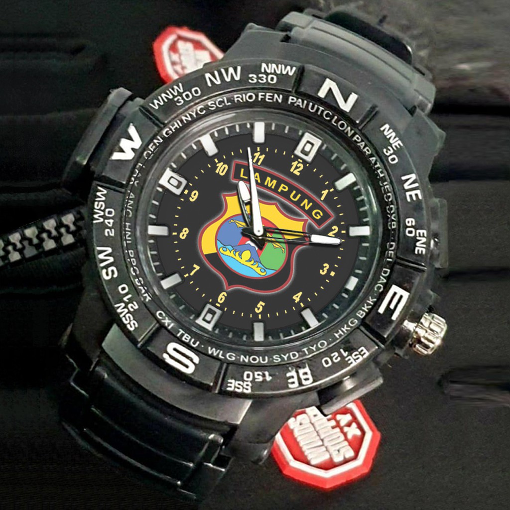 (EXCLUSIVE) Jam Tangan POLDA LAMPUNG motif 1 Sport Bagus