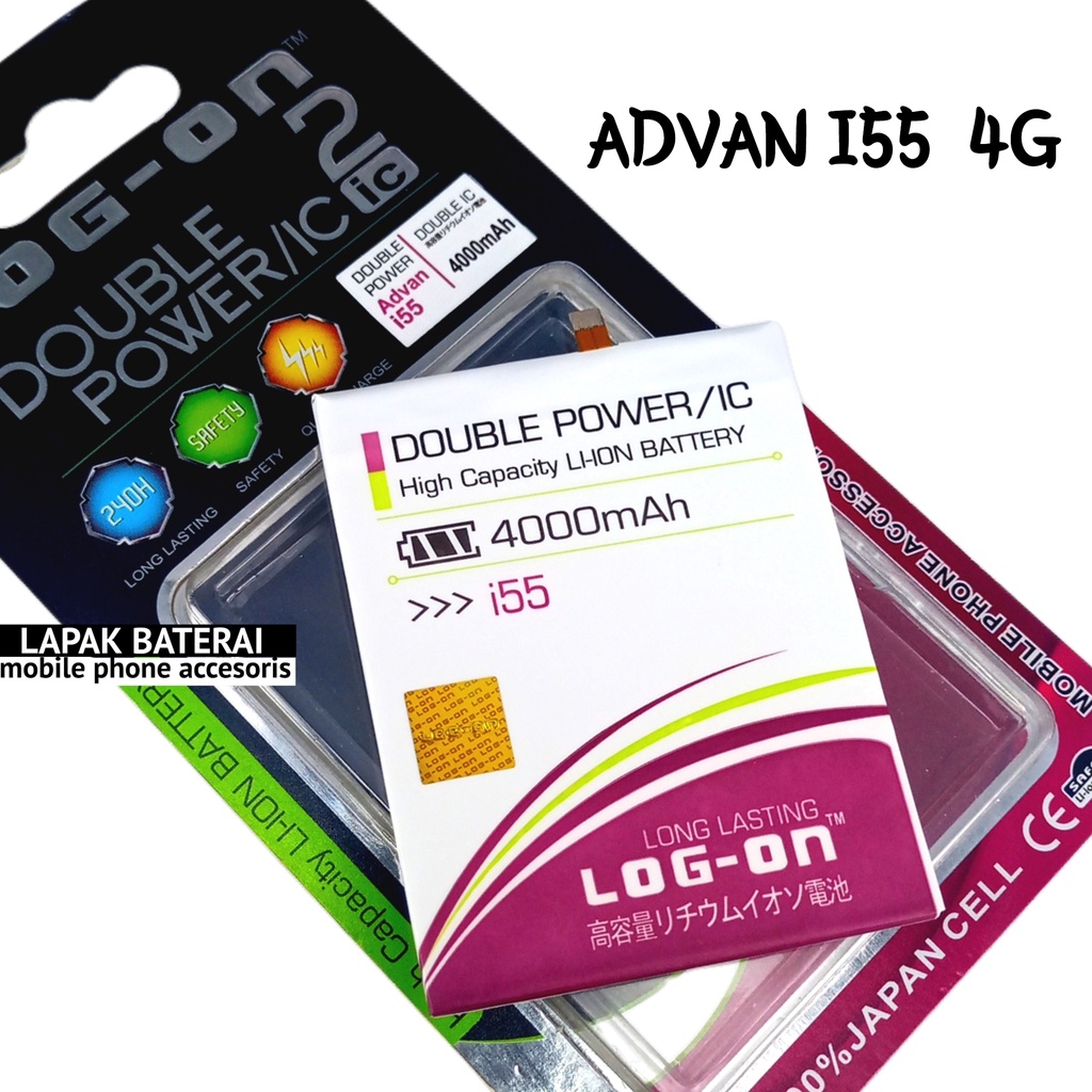 LOG - ON Advan I55 4G LTE Baterai Double IC Protection Battery Batre