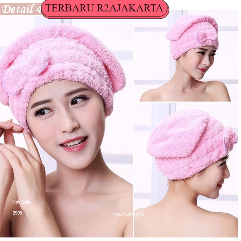 TERBARU COD Handuk Rambut Keramas Cepat Kering Towel Dry Hair Dewasa Kepala Topi Mandi SRG07 COD R2a