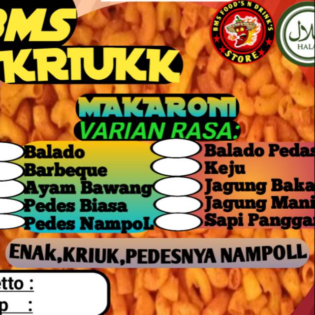 

MAKARONI BUMBU Aneka cemilan murah enak renyah gurih