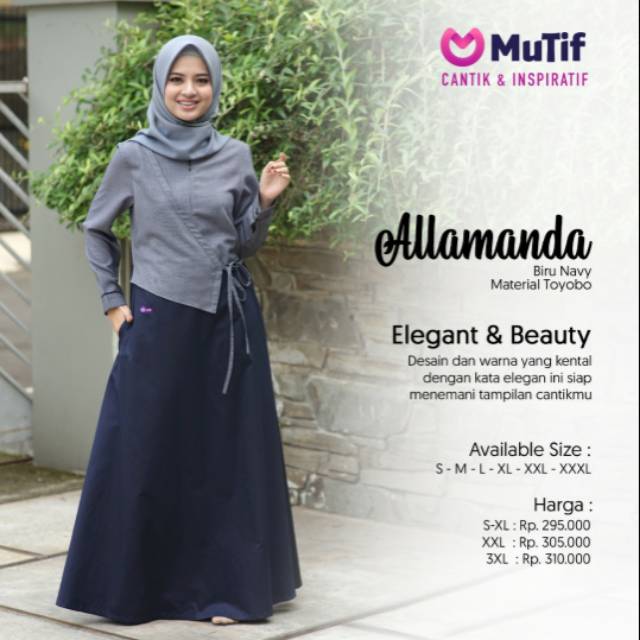 Gamis Allamanda - Biru Navy