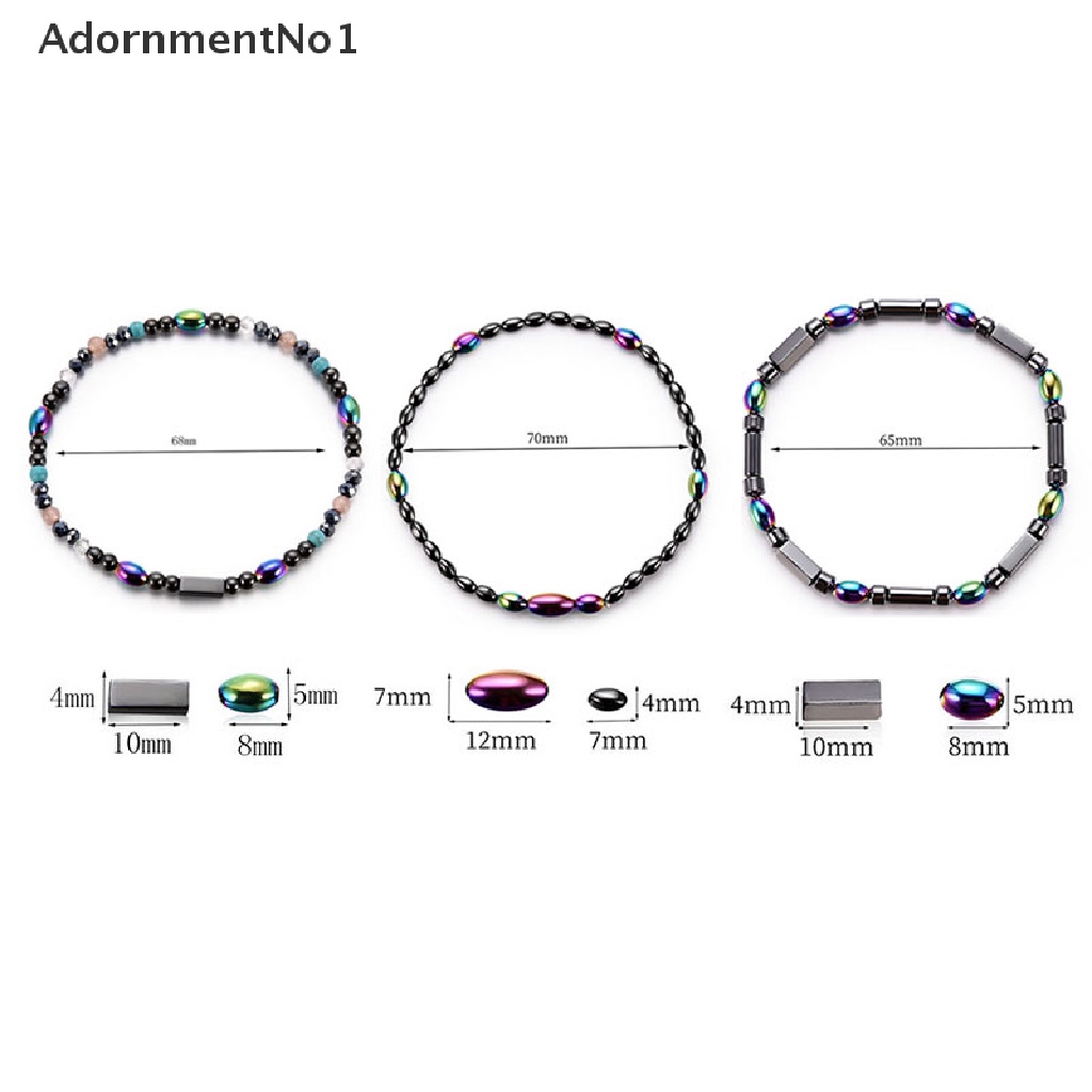 (AdornmentNo1) Gelang Kaki Manik-Manik Batu Hematite Magnetik Untuk Kesehatan / Menurunkan Berat Badan