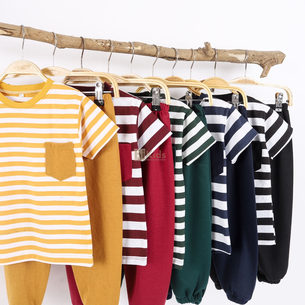 9.9 SALE SETELAN ANAK SALUR| SET KIANO SALUR KIDS | SET STRIPE CATTON COMBED 30s 1-7TH