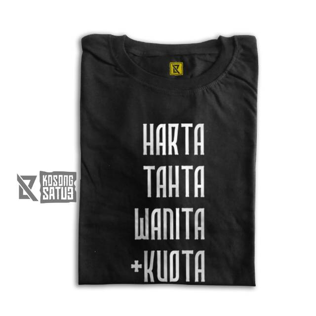 Kaos Kata Kata Harta Tahta Wanita Kuota Best Seller Baju Distro Black S Xxl Shopee Indonesia