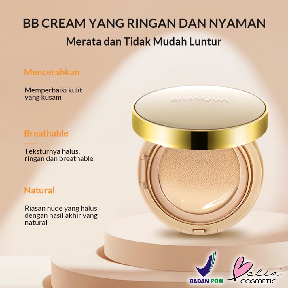 ❤ BELIA ❤ BIOAQUA BB Cushion + Refill | Netto 15g + 15g | Air Cushion | Coverage | Flawless | Make Up Foundation | BPOM