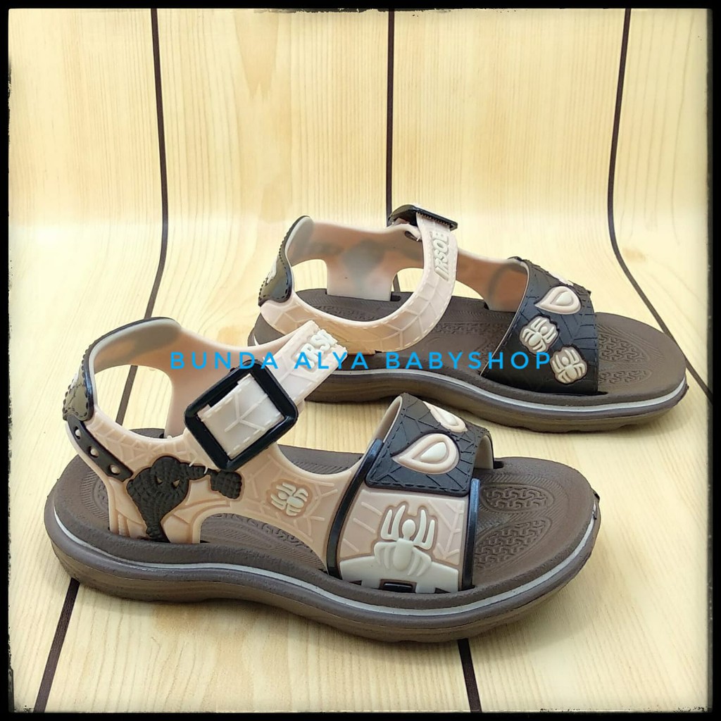 Sendal Anak Laki Laki Umur 5 Tahunan Karet - Sepatu Sandal Gunung Anak Cowok Motif EYE COKLAT Karet Anti Licin Size 28-29