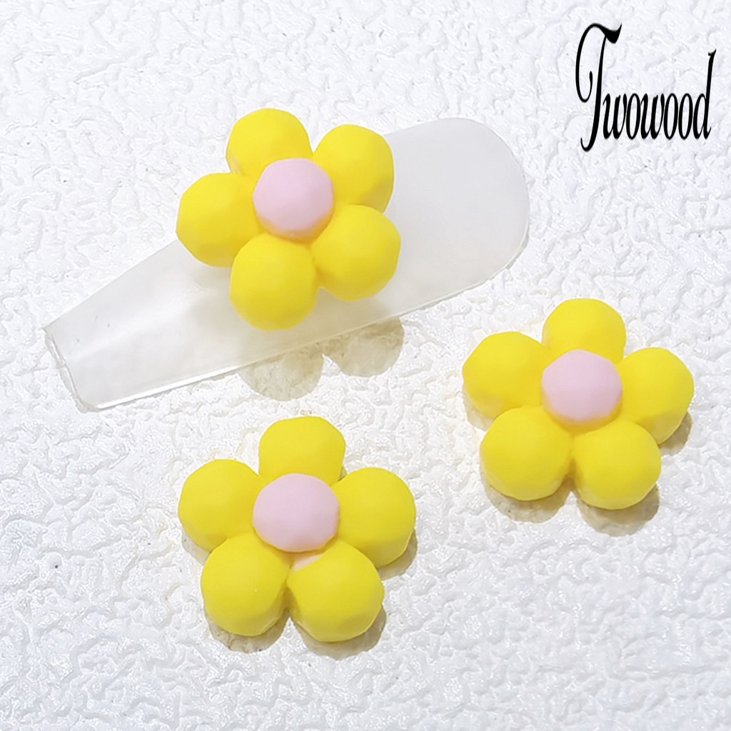 20 Pcs Ornamen Kuku Bentuk Bunga 3D Bahan Resin Tahan Air Untuk Dekorasi Nail Art