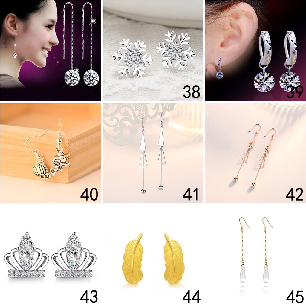 925 anting-anting perak murni, Busana sederhana, Anting-Anting wanita, Perhiasan Fashion Korea, Aksesoris telinga ED006