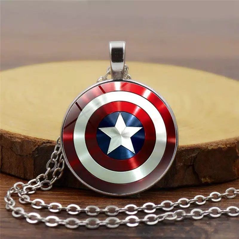 KALUNG LIONTIN MARVEL AVENGERS PERISAI CAPTAIN AMERICA REAKTOR IRON MAN SHIELD SPIDERMAN