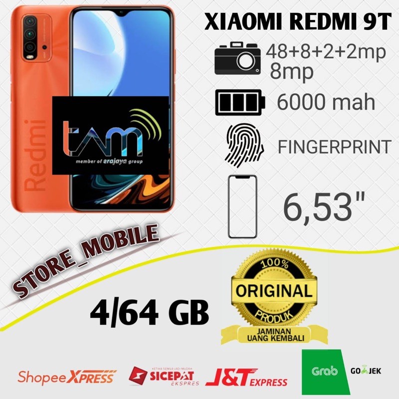 XIAOMI REDMI 9T 4/64 RAM 4GB ROM 64GB GARANSI RESMI-0