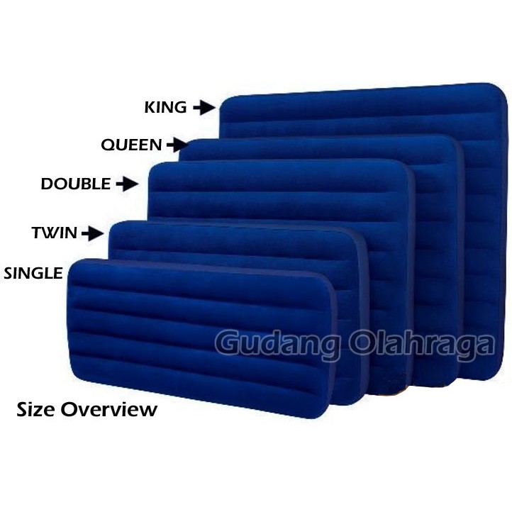 Bestway 67004 Kasur Angin KING Biru [203cm x 183cm] / Paket Kasur Tiup Air Bed King Size