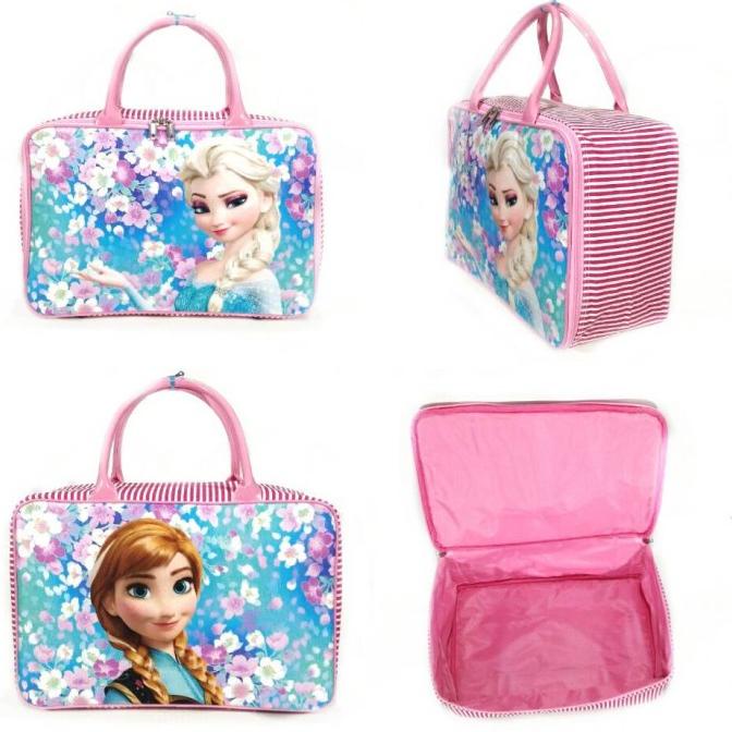 Tas Travel Bag Kanvas Besar Frozen Elsa Anna Koper Renang Piknik Anak