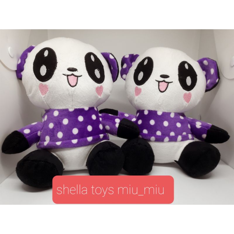 Boneka panda miu-miu/baby bus T 22cm