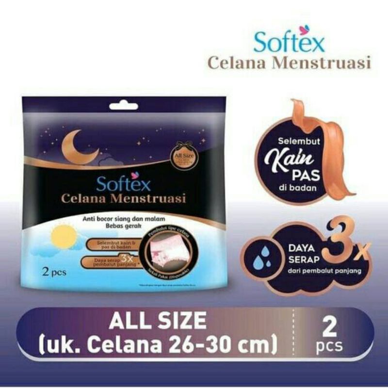 Softex Celana Menstruasi All Size Extra Size Daun Sirih isi 2pcs