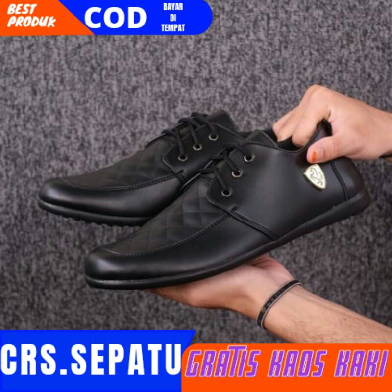 FRRI x CRS - SepatuFormal Pantofel Pria Resmi Formal Tali Hitam Brown Kantor Kuliah Kondangan Kerja