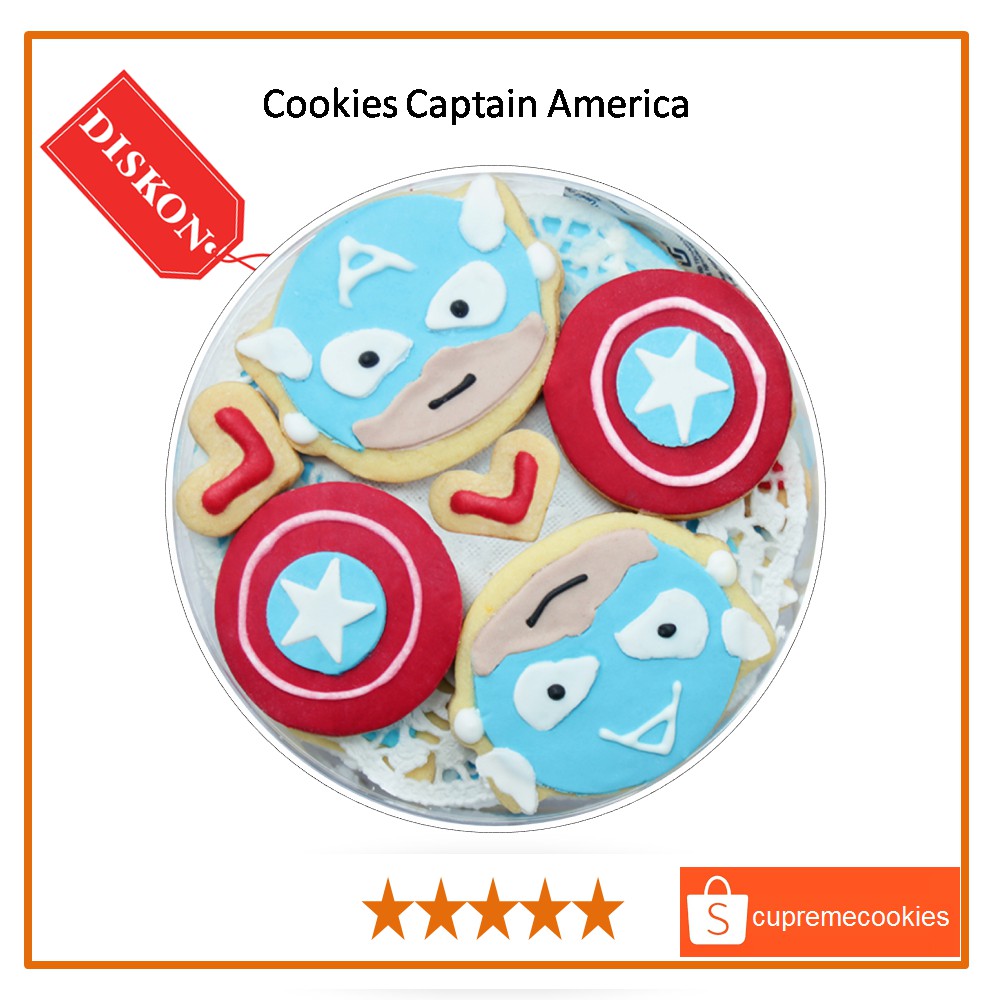 

Kue Kering Karakter Cookies Captain America | Cupreme Cookies