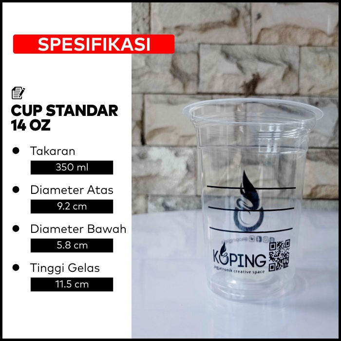 

DIKEMAS CUP PLASTIK SABLON UKURAN 14 OZ STANDAR - MIN ORDER 300 PCS