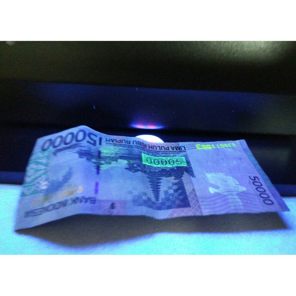 Money Detector Ultraviolet Blue / Alat Pendeteksi Sensor Uang Palsu Meja Kantor / Dagang