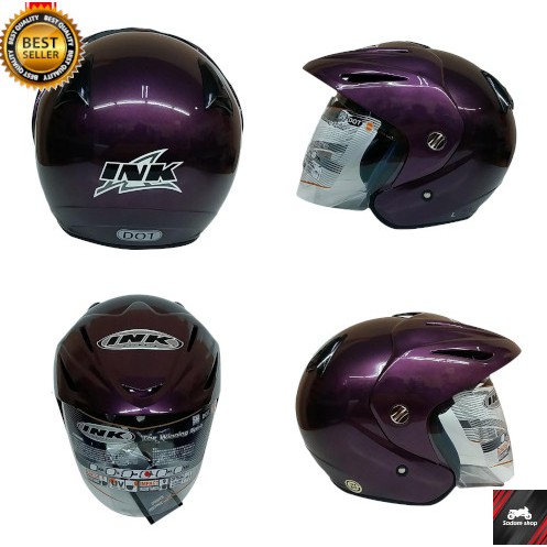 Helm INK cx22 half face replika kaca busa terbaru ungu