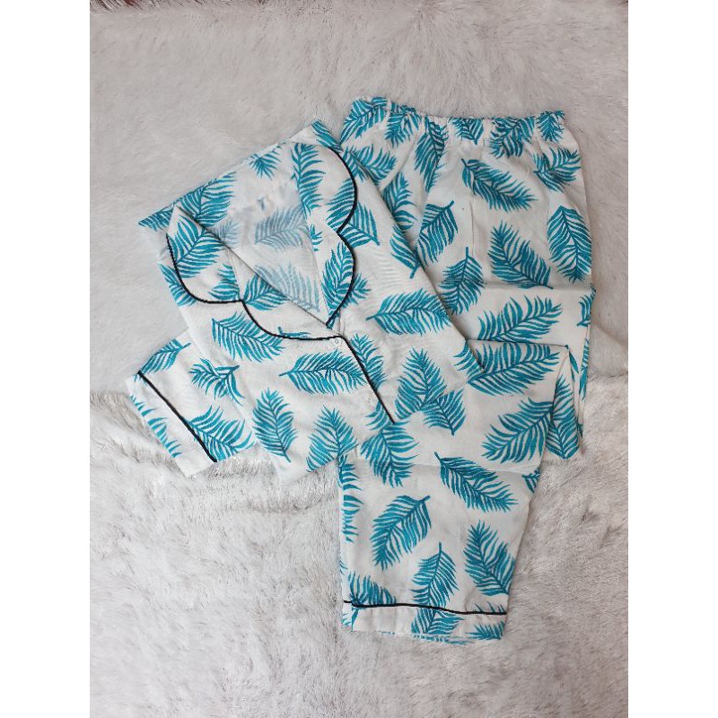 Baju Tidur Piyama Wanita/Cewek Pajamas Dewasa Motif Coco Daun PP-PP COCO TOSCA