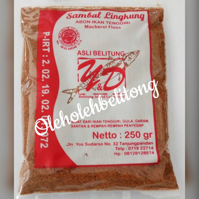 

Abon ikan tenggiri yd besar 250gr bangka belitung. halal. abon enak. abon gurih. abon sambal lingkung