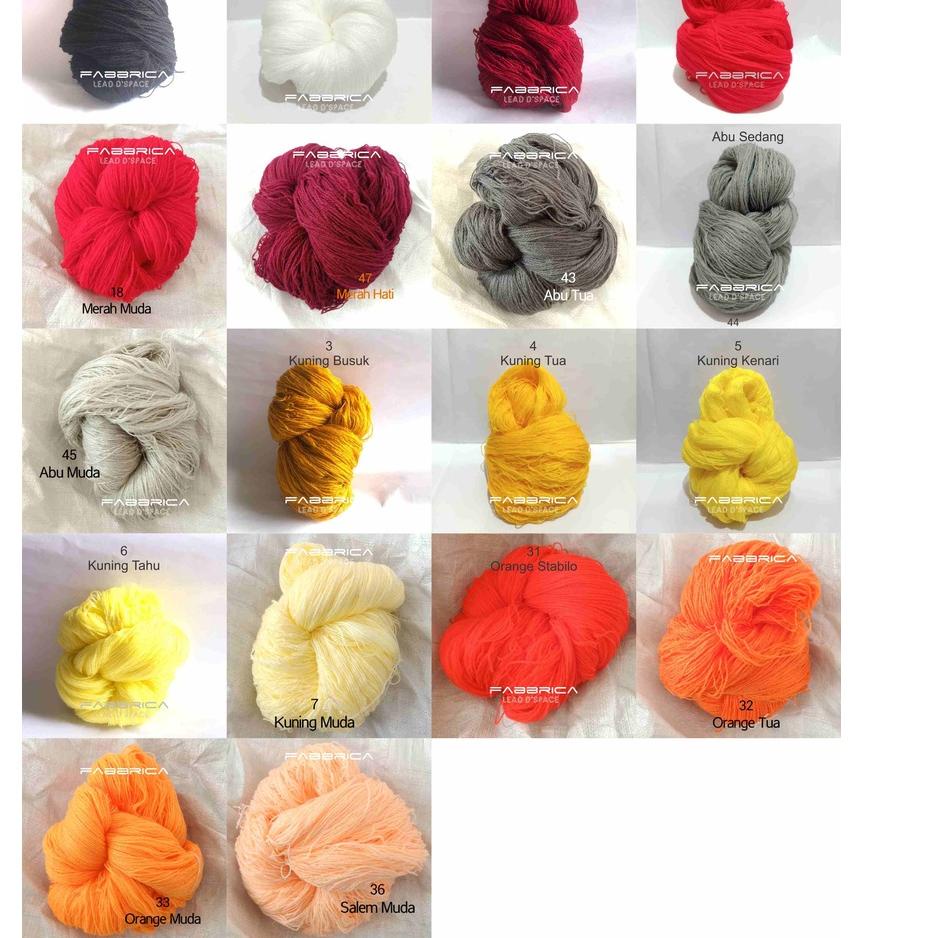 Promo Gembira BENANG WOOL VONEL HANK KILOAN WOL RAJUT SULAM SIET YARN BENTUK HANK PUTIH MERAH HITAM 