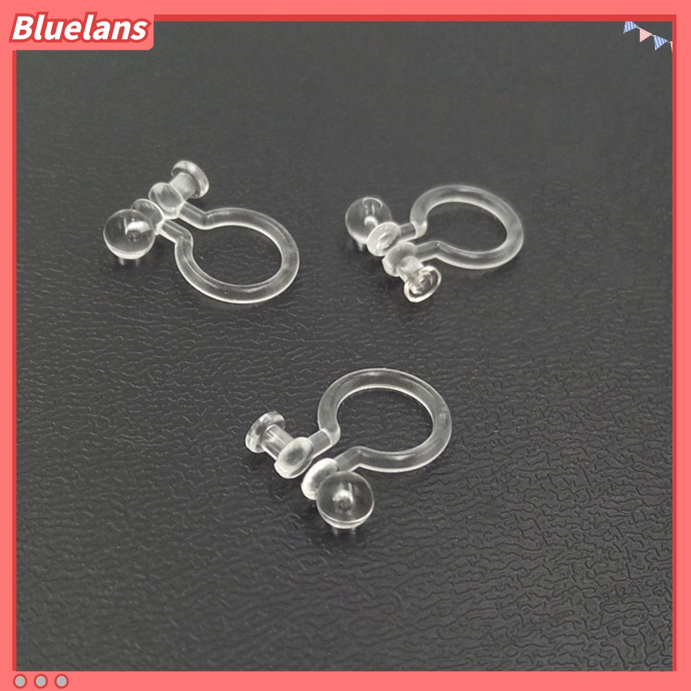 10pcs Anting Klip Telinga Bentuk U Transparan Ukuran 0.7 / 0.9mm Untuk Perhiasan