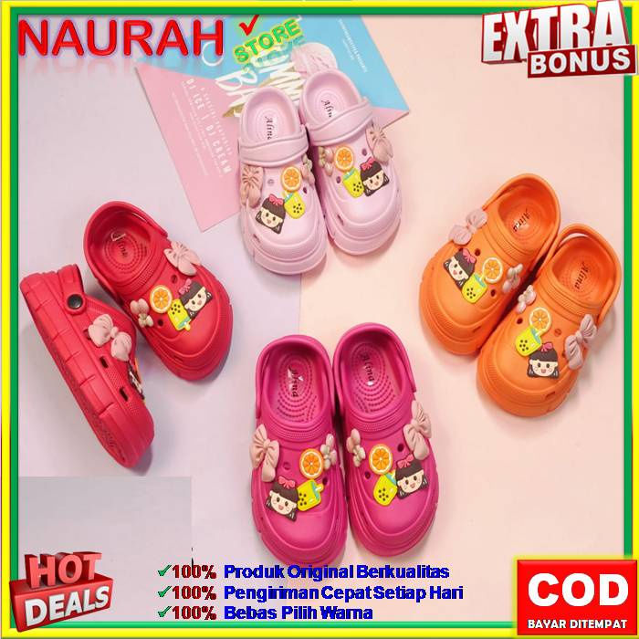 SANDAL ANAK ALINA E2022 A1 SENDAL FUJI VIRAL BAIM 100% ORIGINAL KUALITAS IMPORT JELLY EVA RUBBER ANTI SLIP NYAMAN EMPUK LUCU