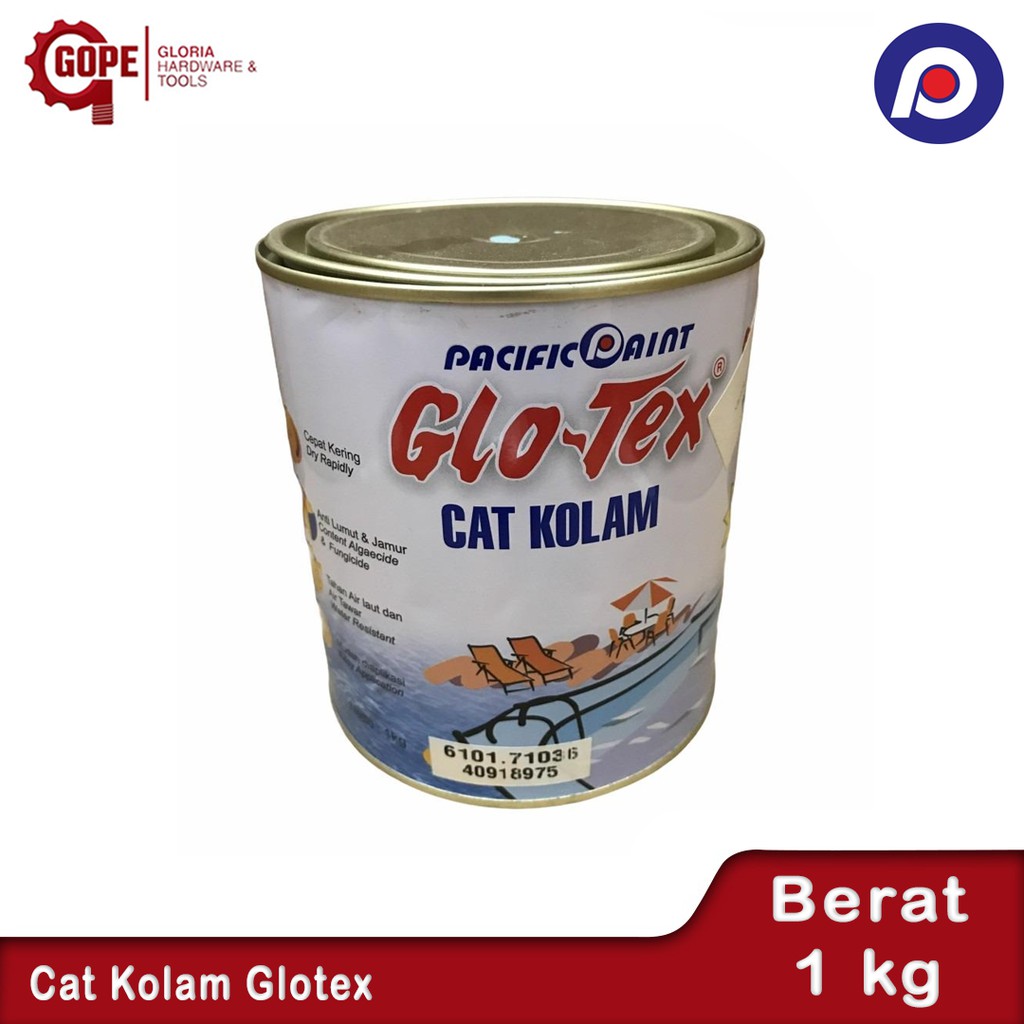  CAT KOLAM GLOTEX  1 KG TERSEDIA WARNA BIRU PUTIH 