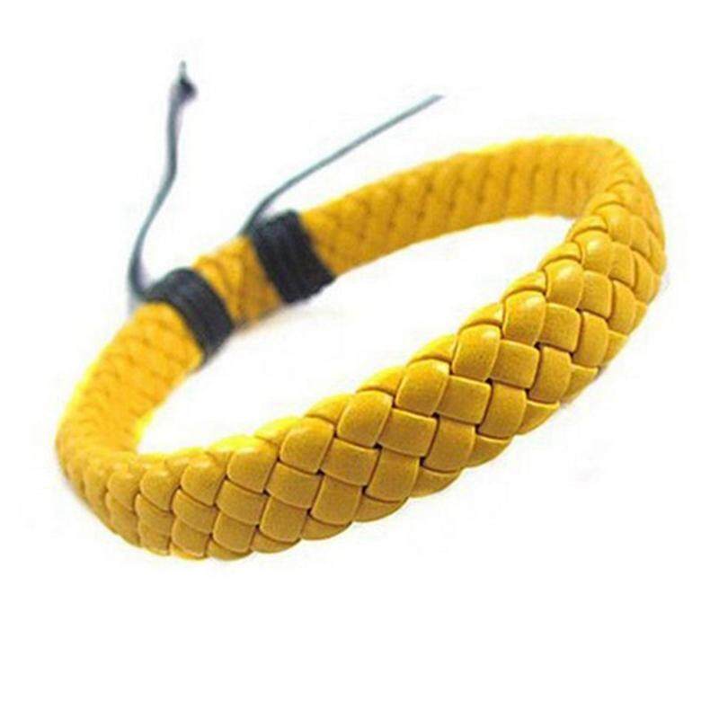 Gelang Tangan Bahan Kulit hand woven Gaya retro Untuk Pria Dan Wanita