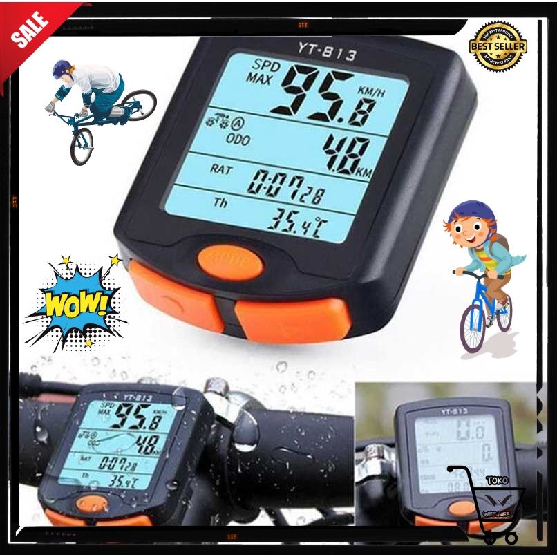 BOGEER Speedometer Spedometer Spidometer Sepeda Wireless Dan Wired Odometer LED Waterproof Murah Anti Air