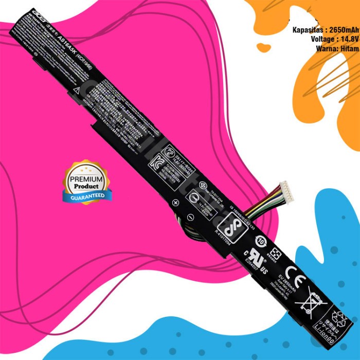 Chinoket Batterie AS16A5K / AS16A7K / AS16A8K Pour Acer Aspire E5, F5, E1, E15, E17 – 14,6V 2600mAh 4 Cellules