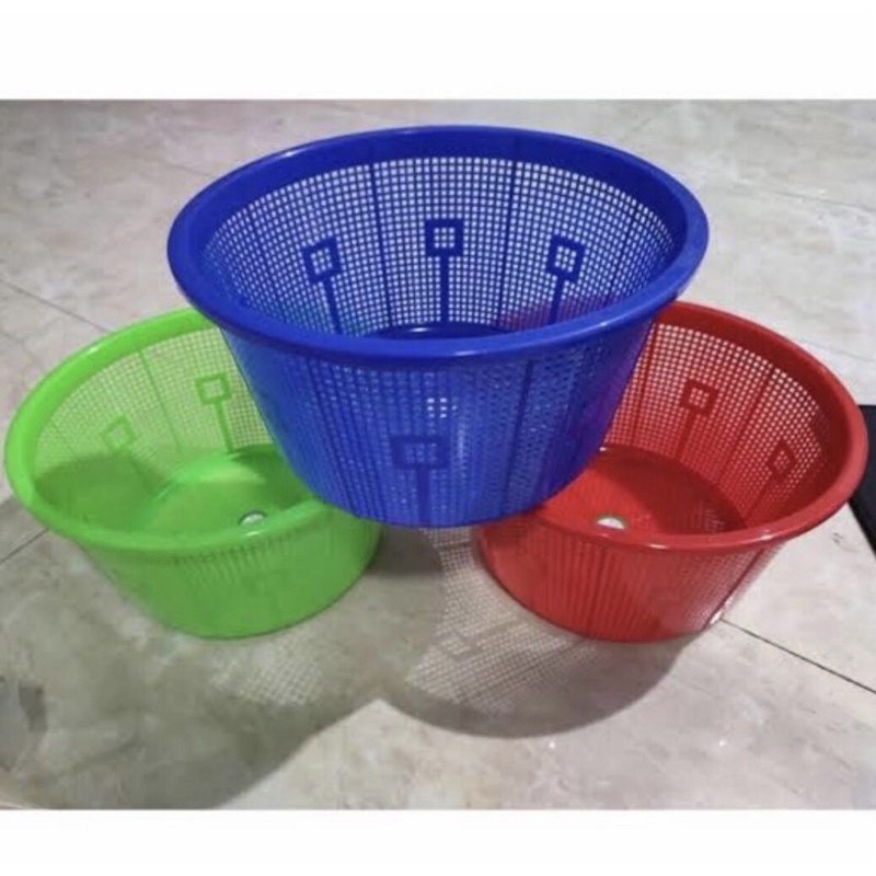 BASKOM SARINGAN WADAH JARING BESEK NASI PLASTIK BESAR BAGUS 30 CM